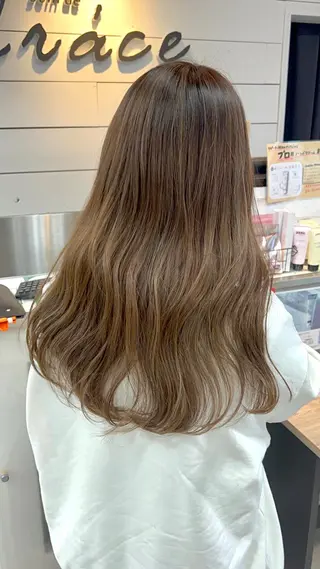ロング カラー ヘアアレンジ インナー×縮毛矯正 ピンクカラー澤井里菜のヘアスタイル