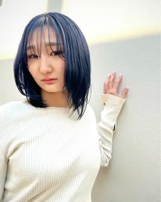 ミディアム カラー たけなか ゆいのヘアスタイル