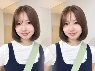 ミディアム レイヤー/顔まわりカ ット/ハッシュカットのヘアスタイル