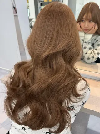 ロング カラー ヘアアレンジ 髪質改善/縮毛矯正/ ブリーチなしカラーのヘアスタイル