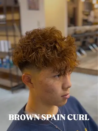 ショート カラー パーマ メンズ 海外風メンズ🇺🇸 💈N.Yuto💈のヘアスタイル