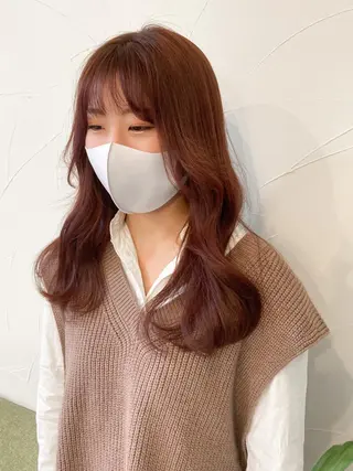 セミロング カラー 樋野 亮のヘアスタイル