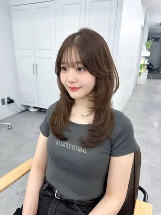 ロング 顔周り/くびれヘア 韓国ヘア💕風間るなのヘアスタイル