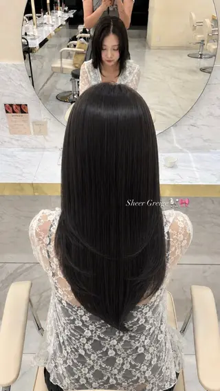 ロング カラー 韓国🇰🇷모모 /透明感カラーのヘアスタイル