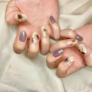 ミディアム カラー パーマ ヘアアレンジ メンズ キッズ ネイル マツエク・マツパ アイブロウ el. by Aoのネイルデザイン