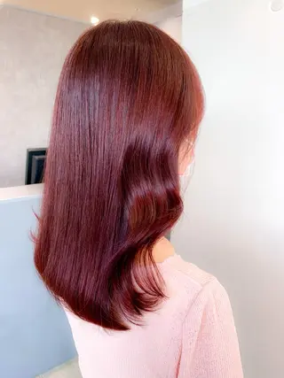 セミロング カラー ヘアアレンジ 新宿♥ハッシュカット 暖色カラー♥Unaのヘアスタイル