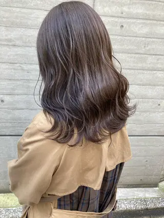 セミロング ✨色持ちの良い艶 カラー✨蟹江真世のヘアスタイル