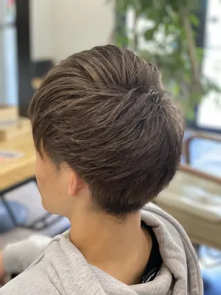 メンズ ショート 似合わせ透明感カラー 宇治　ヤマノのヘアスタイル