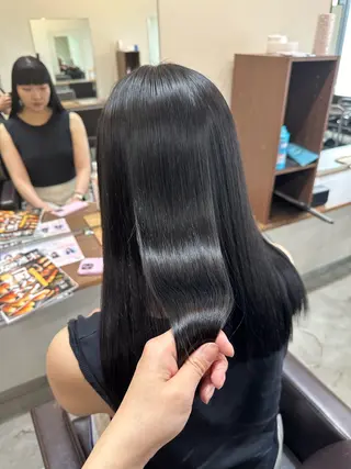 ロング カラー 縮毛矯正+モテカラー 🎀✨MIHOのヘアスタイル