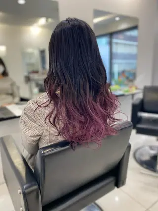 ロング カラー レイヤーカット 赤み消し　店長/大和のヘアスタイル