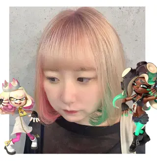 ショート カラー TSUNO🦖 派手髪/オタク美容師のヘアスタイル