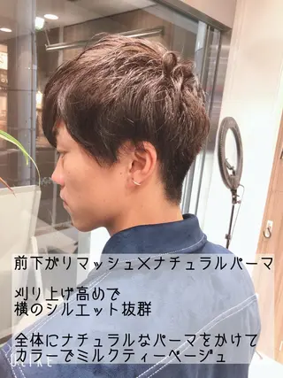ショート カラー パーマ ヘアアレンジ メンズ メンズパーマ特化/ メッシュ/薫/店長のヘアスタイル
