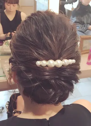セミロング ヘアアレンジ ぱつっとボブ/ 小野あかねのヘアスタイル