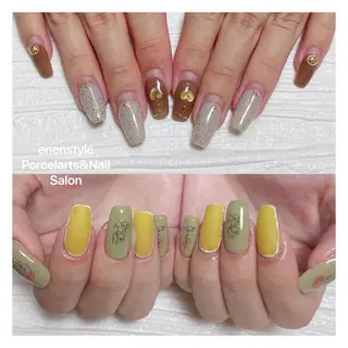 ミディアム ネイル 🐾enen style 🐾のネイルデザイン