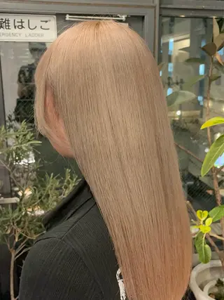 ロング メンズパーマ/ ハイトーン/タニザキのヘアスタイル