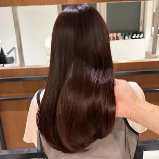セミロング カラー ヘアアレンジ 内大久保 列夏のヘアスタイル