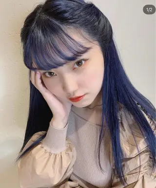 ロング カラー 博多/Blue 💎松藤 莉奈のヘアスタイル