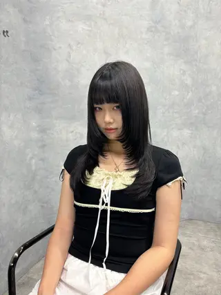 セミロング カラー エクステ&"盛れる" 艶髪✨SYURIのヘアスタイル