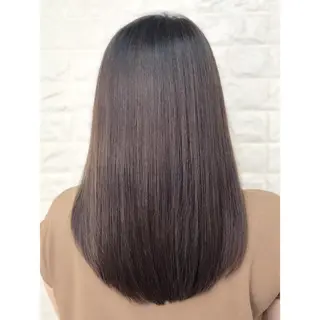 ミディアム カラー 髪質改善特化KIZU /ブリーチ縮毛矯正のヘアスタイル