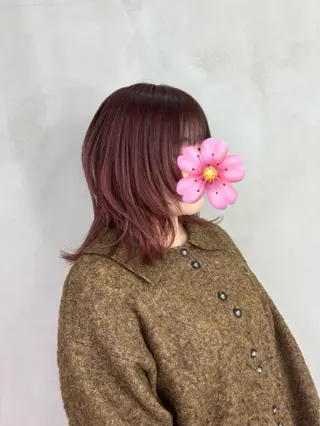 セミロング カラー たなかあゆ✨ ショートカット渋谷のヘアスタイル