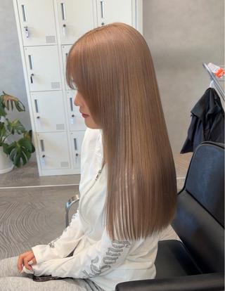 ロング カラー 💖ブリーチ縮毛矯正 髪質改善💖ケンシンのヘアスタイル