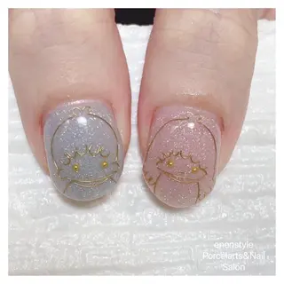 ミディアム ネイル 🐾enen style 🐾のネイルデザイン