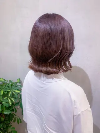 ミディアム レイヤー縮毛矯正 カラー/虎白のヘアスタイル