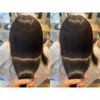 カラー 🩵盛れる顔周り/ 艶カラーemi🩵のヘアスタイル