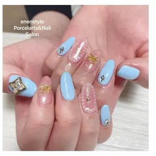 ミディアム ネイル 🐾enen style 🐾のネイルデザイン