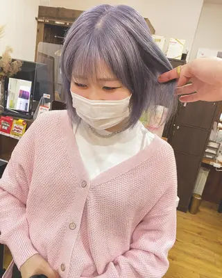 ロング カラー 横浜ブリーチムラ直し ハイトーン/ブリーチのヘアスタイル