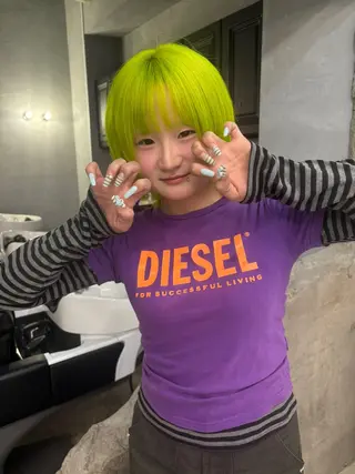 ミディアム カラー デザインカラー /rioのヘアスタイル