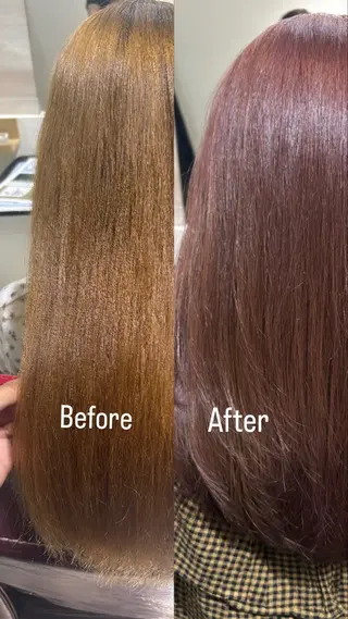 セミロング ブリーチなしWカラー ふにゅう ののかのヘアスタイル