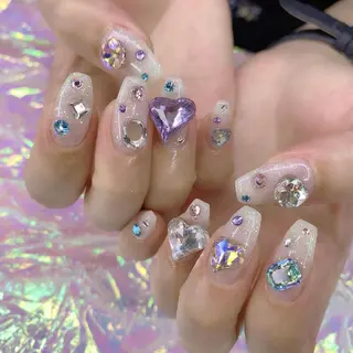 ネイル 渋谷／チップ長さ出し 👑アプレgel-xのネイルデザイン