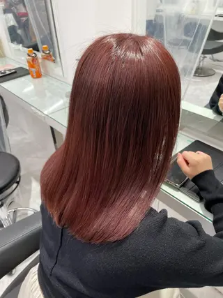 セミロング カラー 乾かすだけで美髪✨ 髪質改善専門/鈴木遼のヘアスタイル
