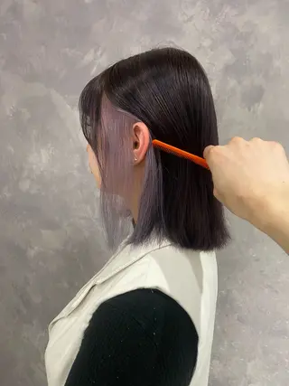 ミディアム カラー jyui/原宿 ハイトーン/デザインのヘアスタイル
