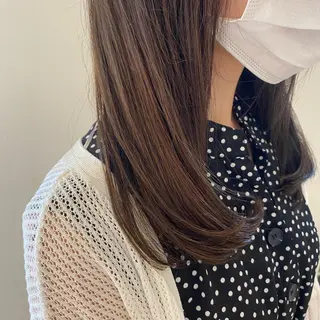 ロング カラー ヘアアレンジ 美髪矯正 韓国レイヤーのヘアスタイル