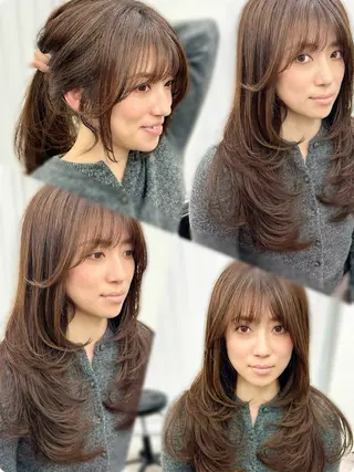 ロング カラー パーマ ヘアアレンジ メンズ キッズ 骨格補正カット/ レイヤー🌿JUNのヘアスタイル