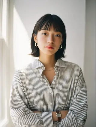 ミディアム 守屋 歩夢 レイヤーカットのヘアスタイル