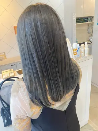 ロング カラー 饒平名 知也のヘアスタイル