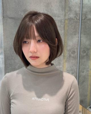 ミディアム けいし🐬ボブ 美髪縮毛矯正のヘアスタイル