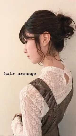 ミディアム カラー ヘアアレンジ 市川 千夏のヘアスタイル