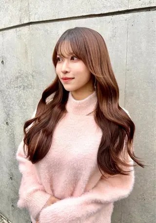 ロング カラー 梅雨対策すぐ巻ける ☔️縮毛矯正勝倉　麗のヘアスタイル