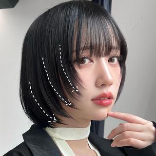 ショート カラー 自撮り盛れ💜小顔 ウルフボブ/渋谷めいのヘアスタイル