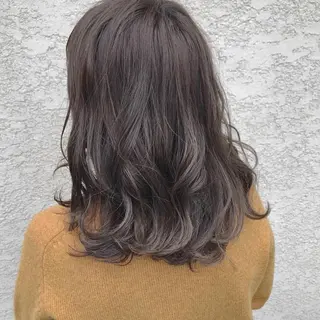 セミロング カラー 酸性縮毛矯正🧴韓国 レイヤー/髪質改善のヘアスタイル