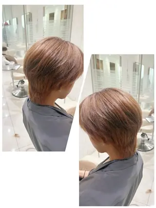 ショート カラー 縮毛矯正&髪質改善 西野のヘアスタイル