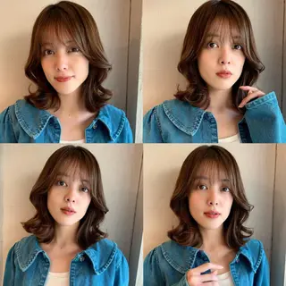 ミディアム カラー 透明感カラー✂︎ /縮毛矯正/YUKAのヘアスタイル