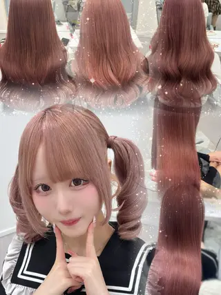ロング 💎のぼりゆい/大須 ブリーチなしWカラーのヘアスタイル