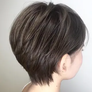 ショート カラー 髪質改善カラー韓国風 レイヤーtudaのヘアスタイル