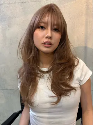 ロング レイヤーカット\ウル フ　chinatsuのヘアスタイル
