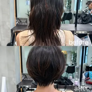 ショート 縮毛矯正/レイヤー taiga🧡のヘアスタイル